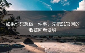 如果你只想做一件事：先把91官网的收藏回看做稳