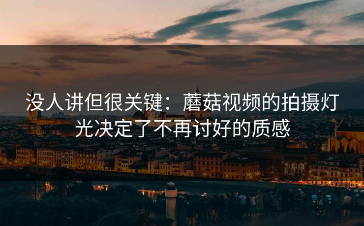 没人讲但很关键:蘑菇视频的拍摄灯光决定了不再讨好的质感 没人讲但很关键:蘑菇视频的拍摄灯光决定了不再讨好的质感