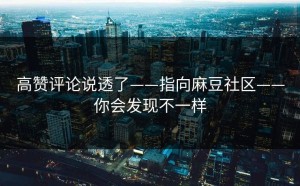 高赞评论说透了——指向麻豆社区——你会发现不一样