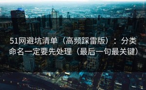 51网避坑清单（高频踩雷版）：分类命名一定要先处理（最后一句最关键）