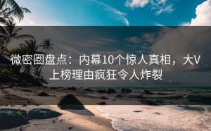 微密圈盘点：内幕10个惊人真相，大V上榜理由疯狂令人炸裂