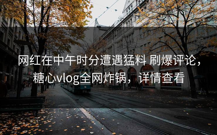 网红在中午时分遭遇猛料 刷爆评论，糖心vlog全网炸锅，详情查看